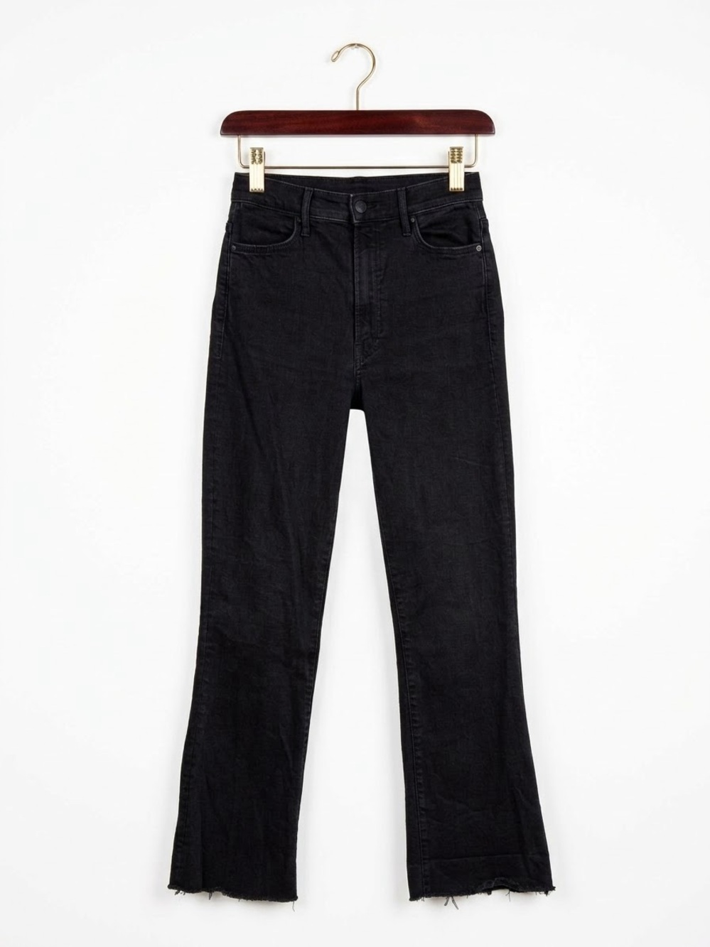 MOTHER - The Hustler Ankle Fray in Black